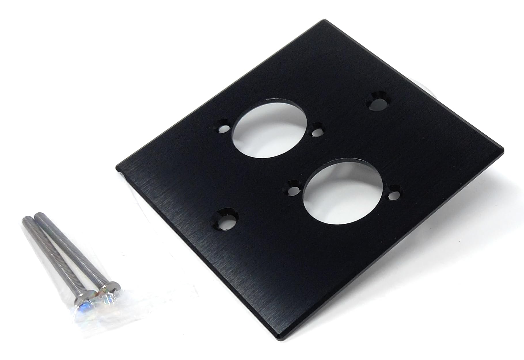 Brushed Aluminium Wall Plate, 86x86mm, D-Series Hole, Compatible with Neutrik, HDMI, USB, RJ45, BNC, RCA, XLR Wall Faceplates