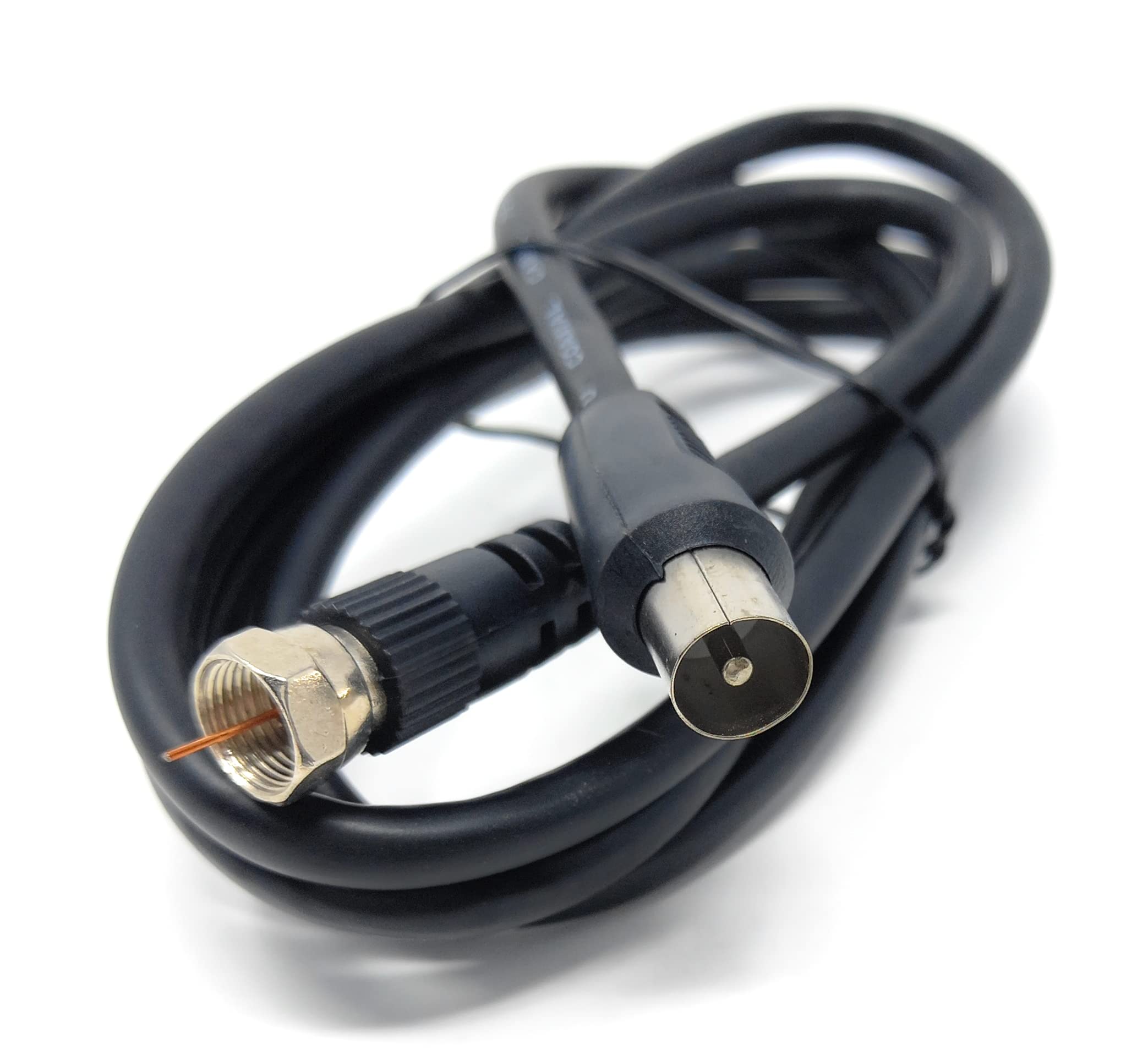 DRUT RF TV Aerial Male to F Type Connector Male Plug Coaxial Coax Cable, Lead, 75 Ohm, 3C-2V