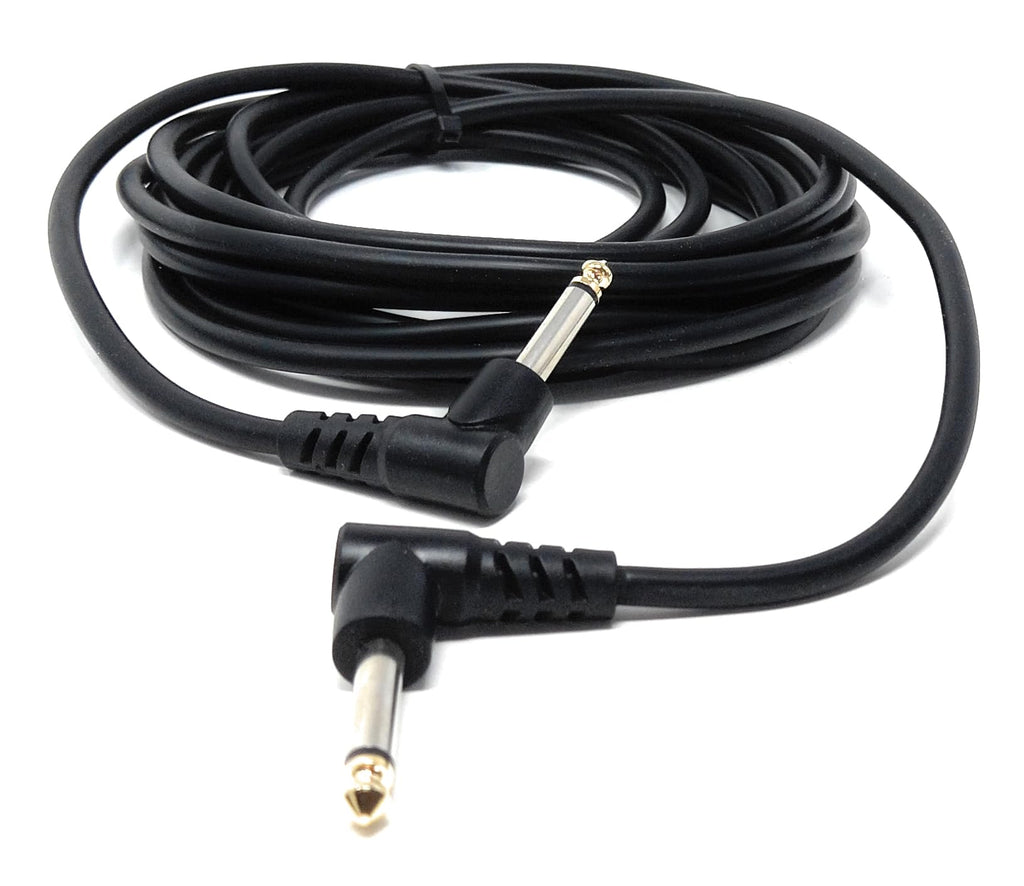 6.35mm Right Angle TS Instrument Cable - 90 Degree 1/4 Inch Mono Guitar Patch Cable for Amps, Mixers, and Pedals