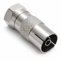 DRUT 1pcs F-Type Male to TV Aerial (RF) Female Adapter – Coaxial Plug Converter Compatible with Satellite, Freeview, Virgin, Sky Box, and TV Antenna Connections