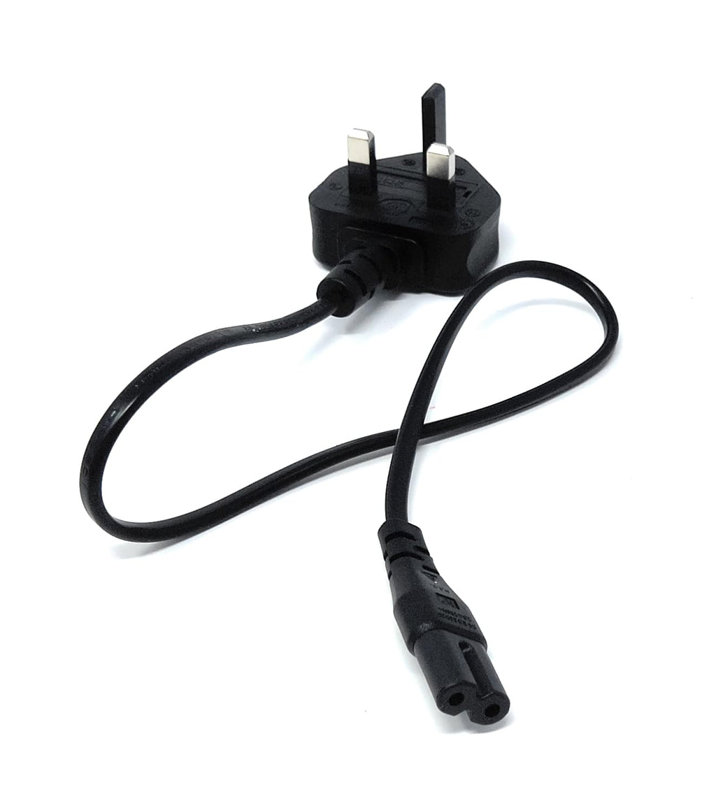 UK Power Cable 3A Fused Plug to C7 Figure-8 Lead – Compatible with PS5, PS4, Xbox, Laptops, Smart TVs, DVD Players, and Chargers