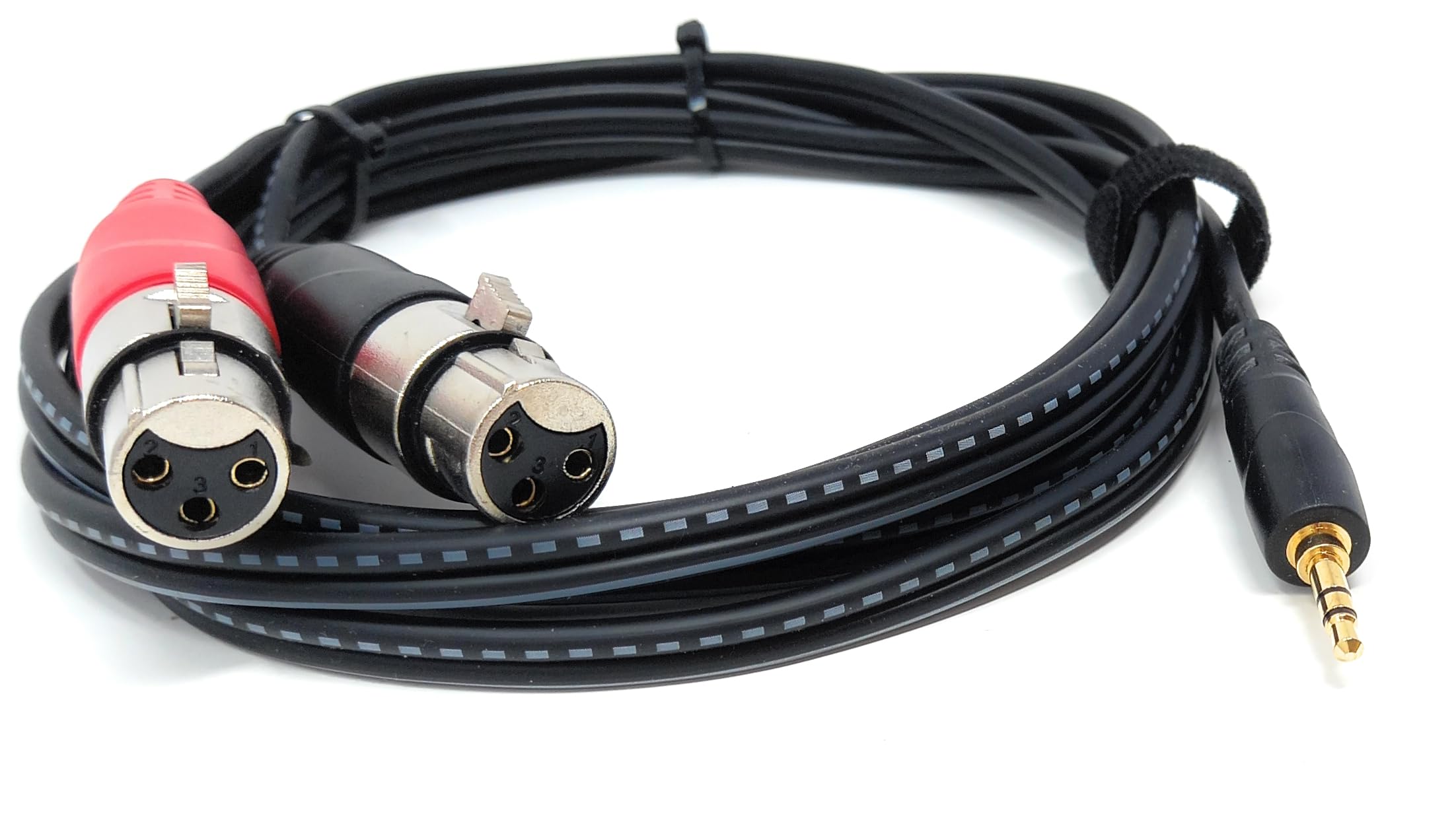 DRUT 3.5mm Stereo Jack to 2 x XLR Female Cable – Audio Splitter Lead for Microphones, Mixers, Speakers, DJ, Studio and Recording Equipment