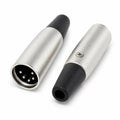 DRUT 5-Pin MIDI DIN Plug – Metal Audio Adapter with Rubber Strain Relief, Solder-Type Connector for DIY MIDI Cable & Audio Projects