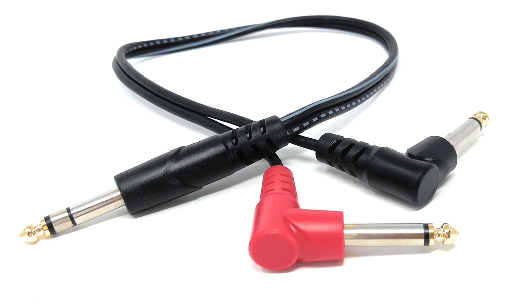 DRUT 6.35mm 1/4" Stereo Jack to 2 x Mono Jacks Audio Cable Lead for Music Instruments, Mixer, AMP, Guitar