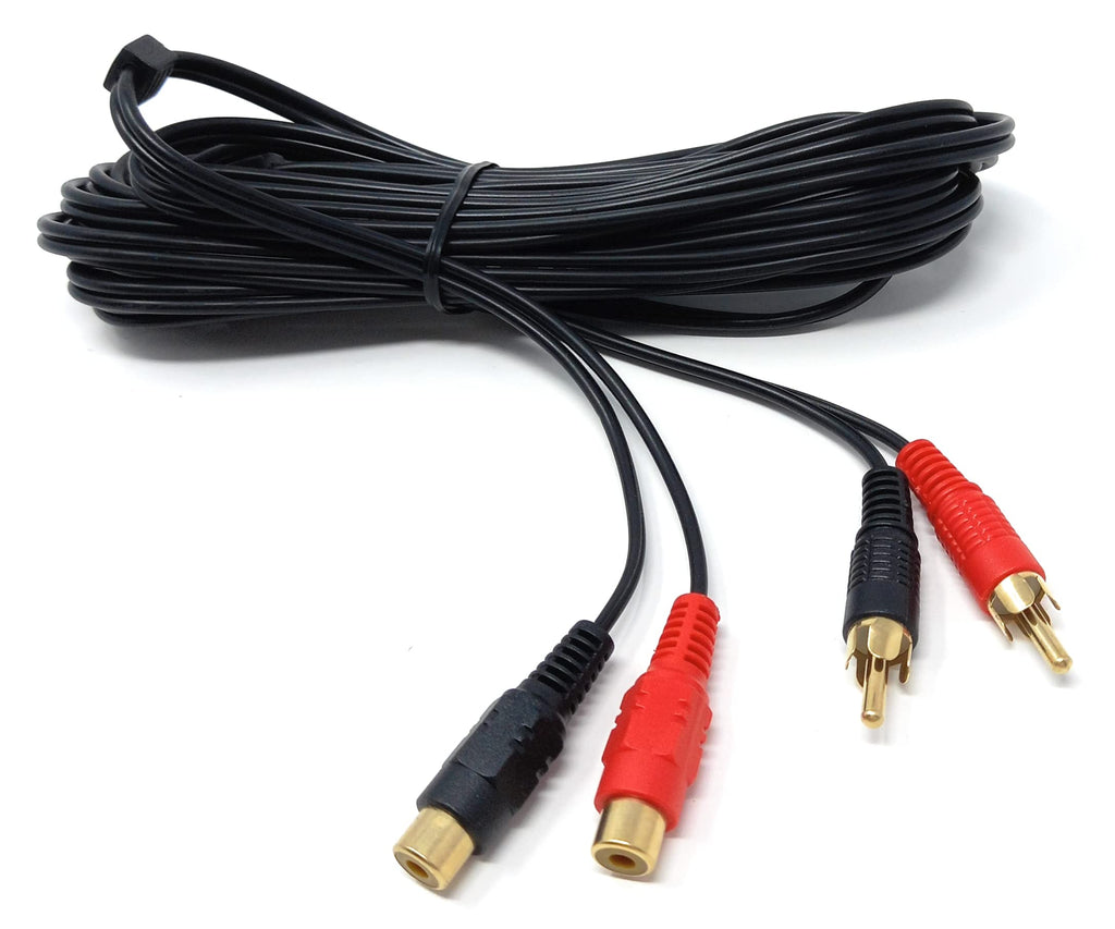 DRUT Twin 2 x RCA to RCA Phono Audio Extension Lead Male to Female Cable
