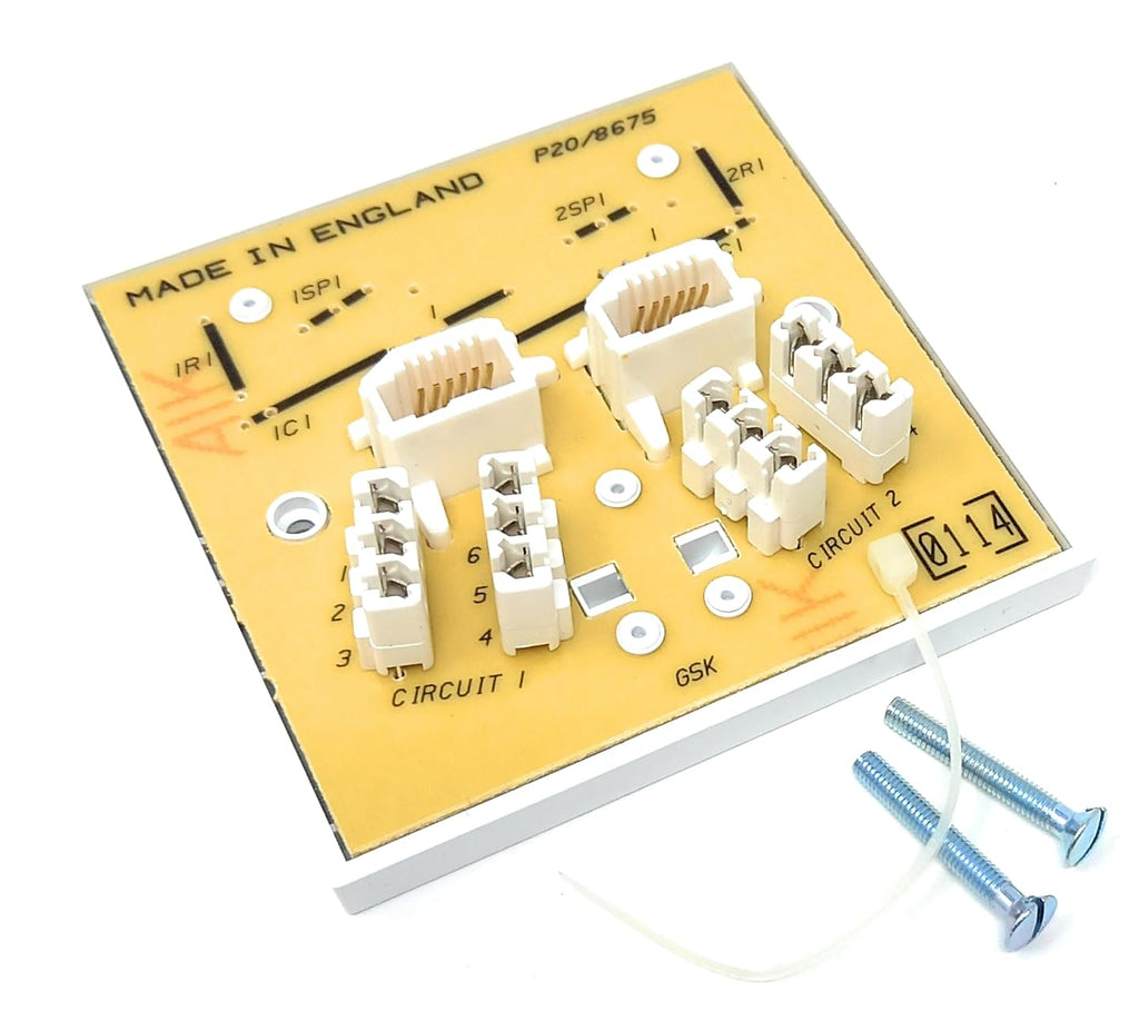 DRUT Twin BT Line Secondary Slave Extension Telephone Socket Faceplate 4/3A Type With IDC Connectors