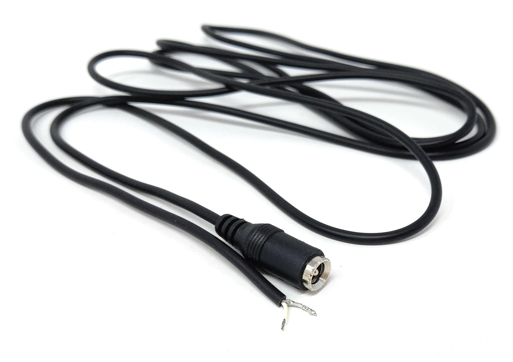 DRUT 2.1mm x 5.5mm Female DC Socket to Bare Wire Power Cable – Compatible with LED Signs, Solar-Powered Outdoor Devices, CCTV, and More