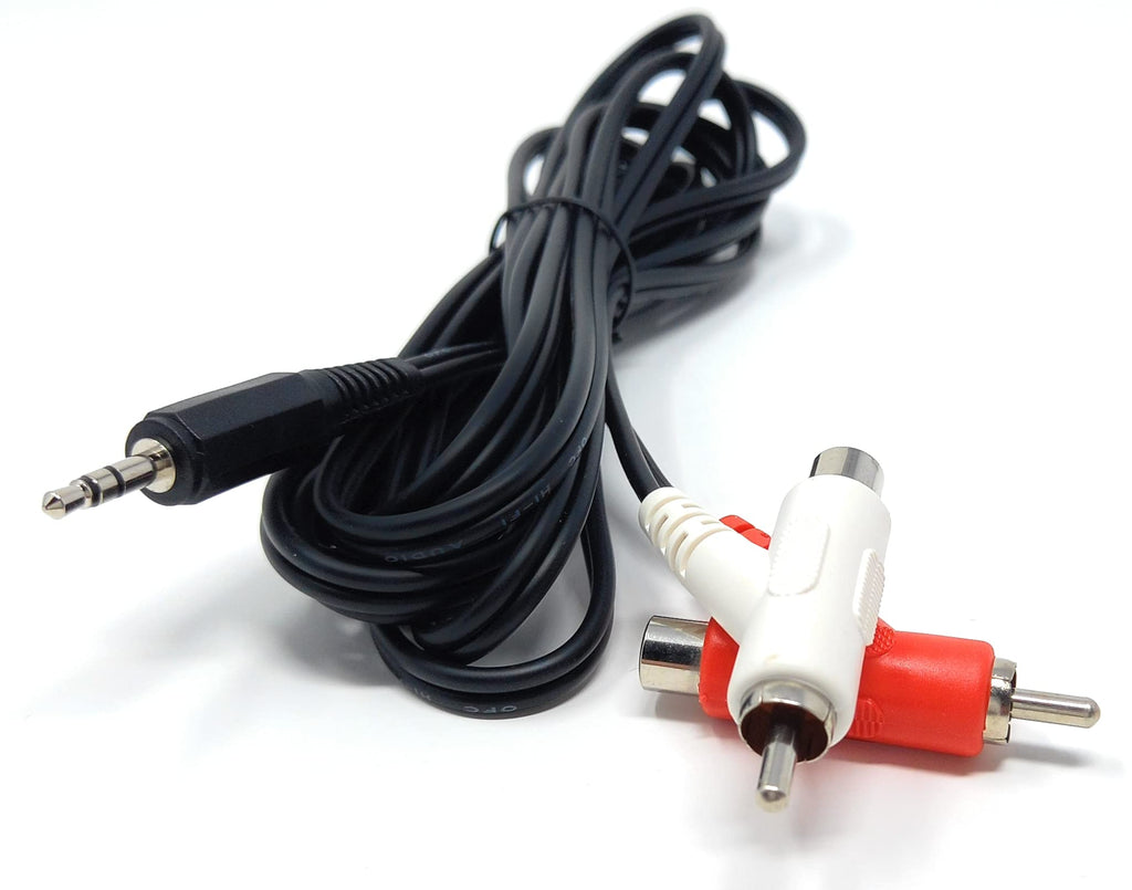 DRUT 3.5mm mini Stereo Jack Plug to 2x Stackable Male & Female RCA Phono Plugs Audio Lead Cable