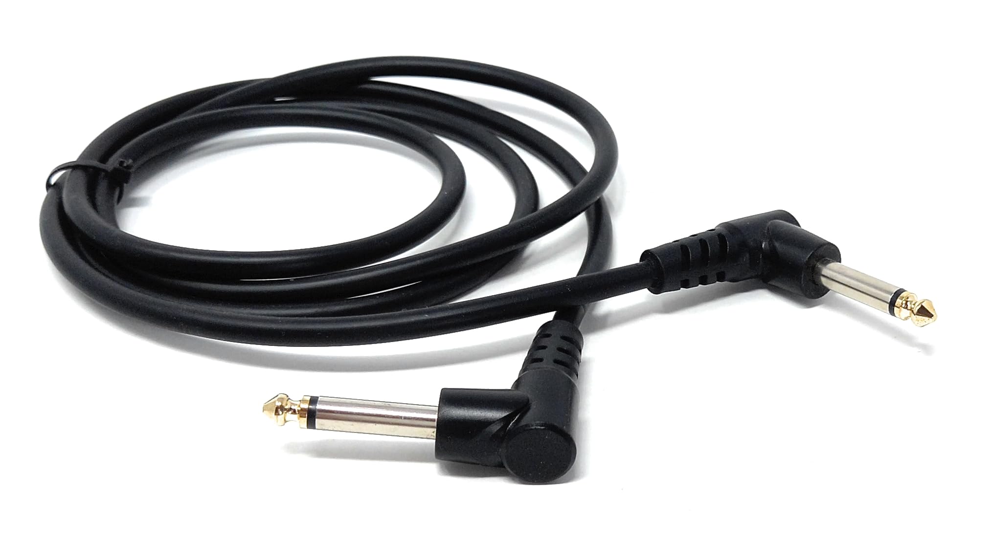 6.35mm Right Angle TS Instrument Cable - 90 Degree 1/4 Inch Mono Guitar Patch Cable for Amps, Mixers, and Pedals