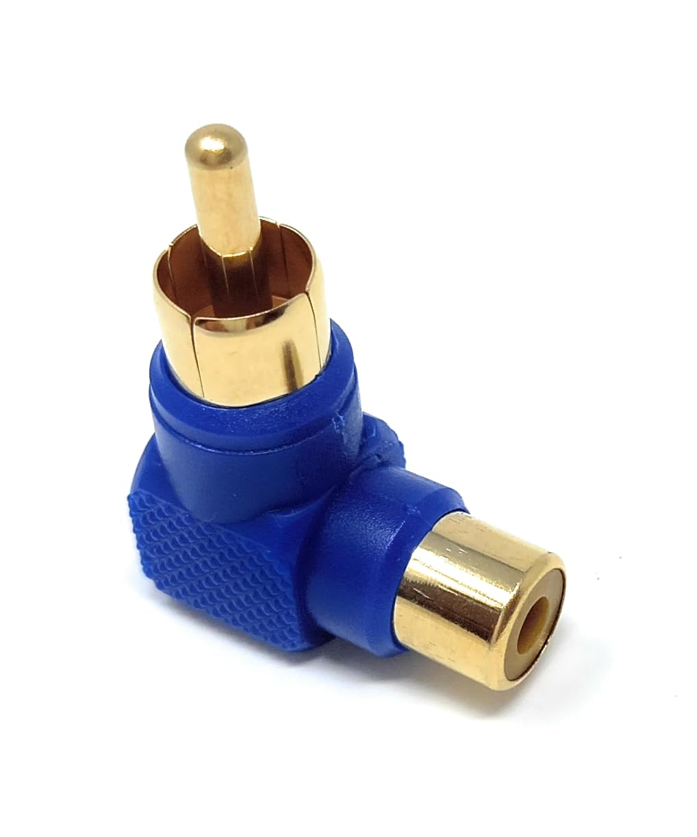 DRUT RCA Phono Right Angled Adapter Audio Plug to Socket Male to Female Gold Plated