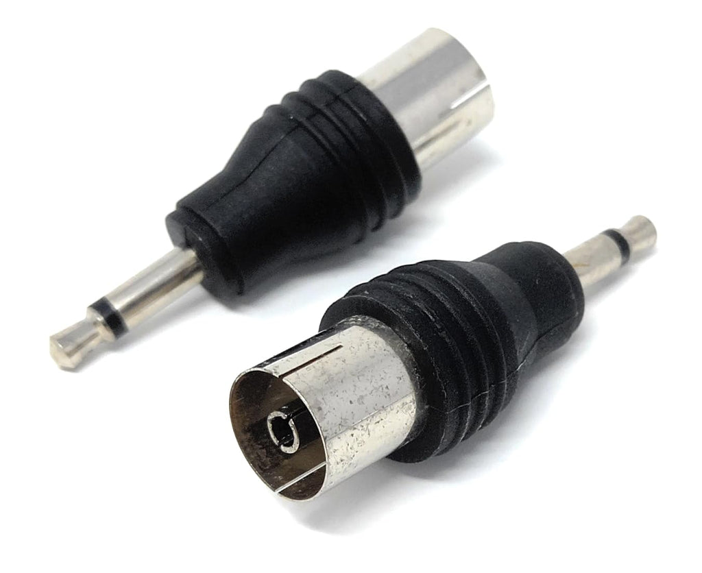 DRUT 3.5mm Mono Jack Plug to TV RF Push Type Female Coax Cable Socket Adapter