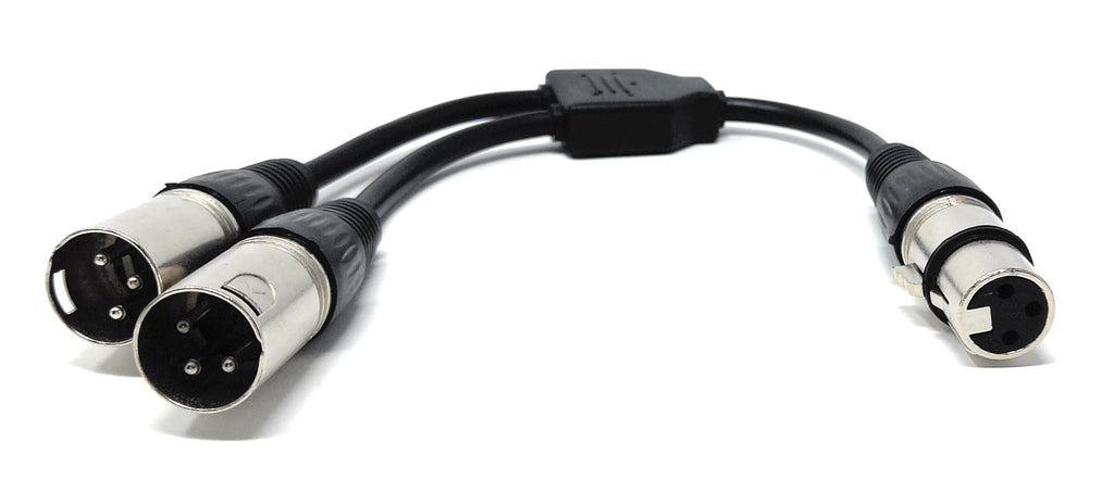 DRUT 25cm 1 x XLR Socket to 2 x XLR Plug XLR Splitter, 1 x Male to 2 x Female Adapter Cable Lead