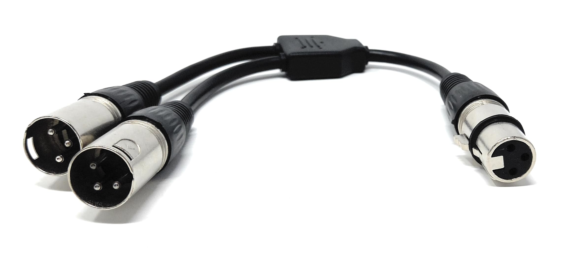 DRUT 25cm 1 x XLR Socket to 2 x XLR Plug XLR Splitter, 1 x Male to 2 x Female Adapter Cable Lead