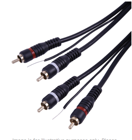 2x RCA to 2x RCA Phono Shielded Cable With Earth Ground Wire Lead