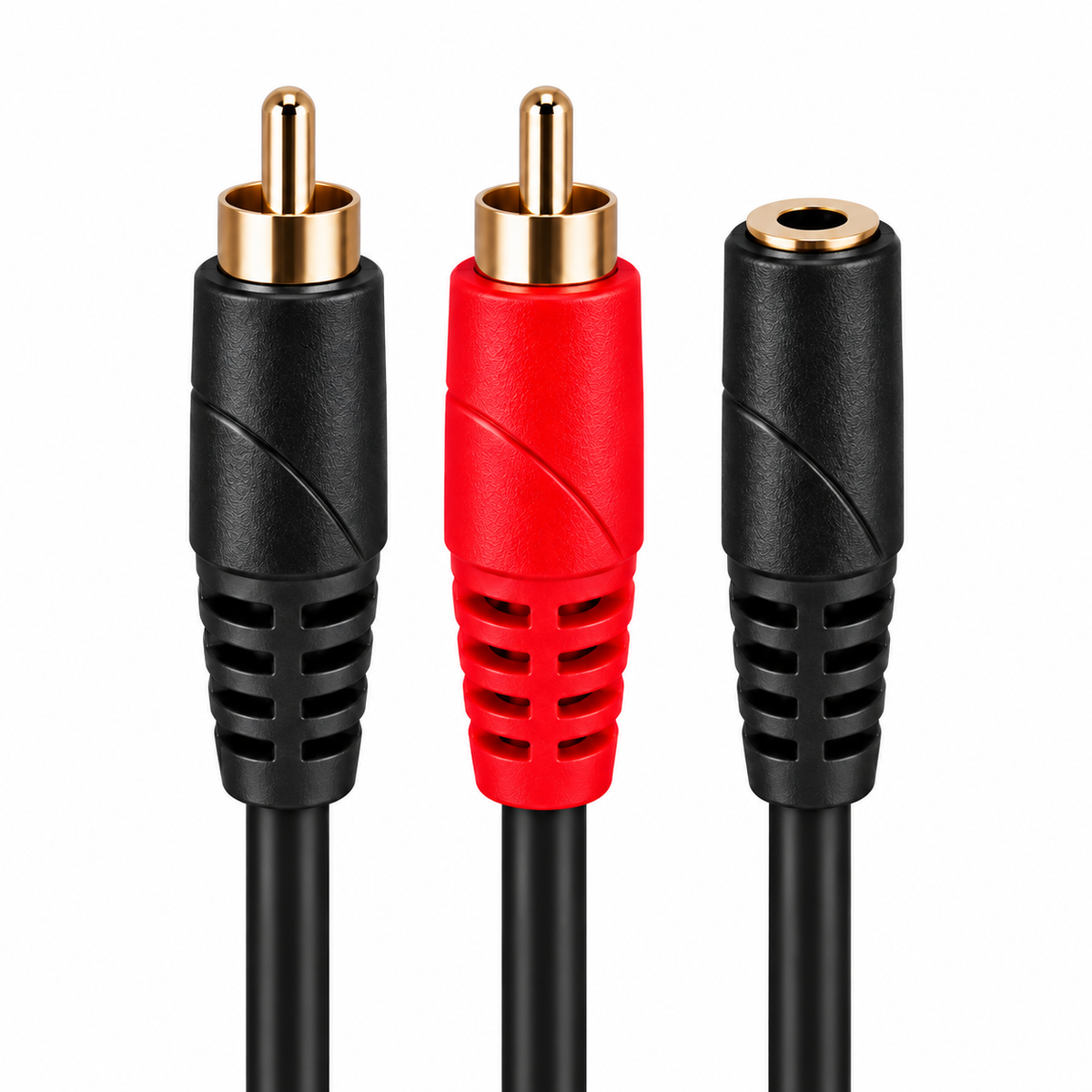 3.5mm Stereo Socket to 2 x RCA Phono Plugs (Various Lengths)