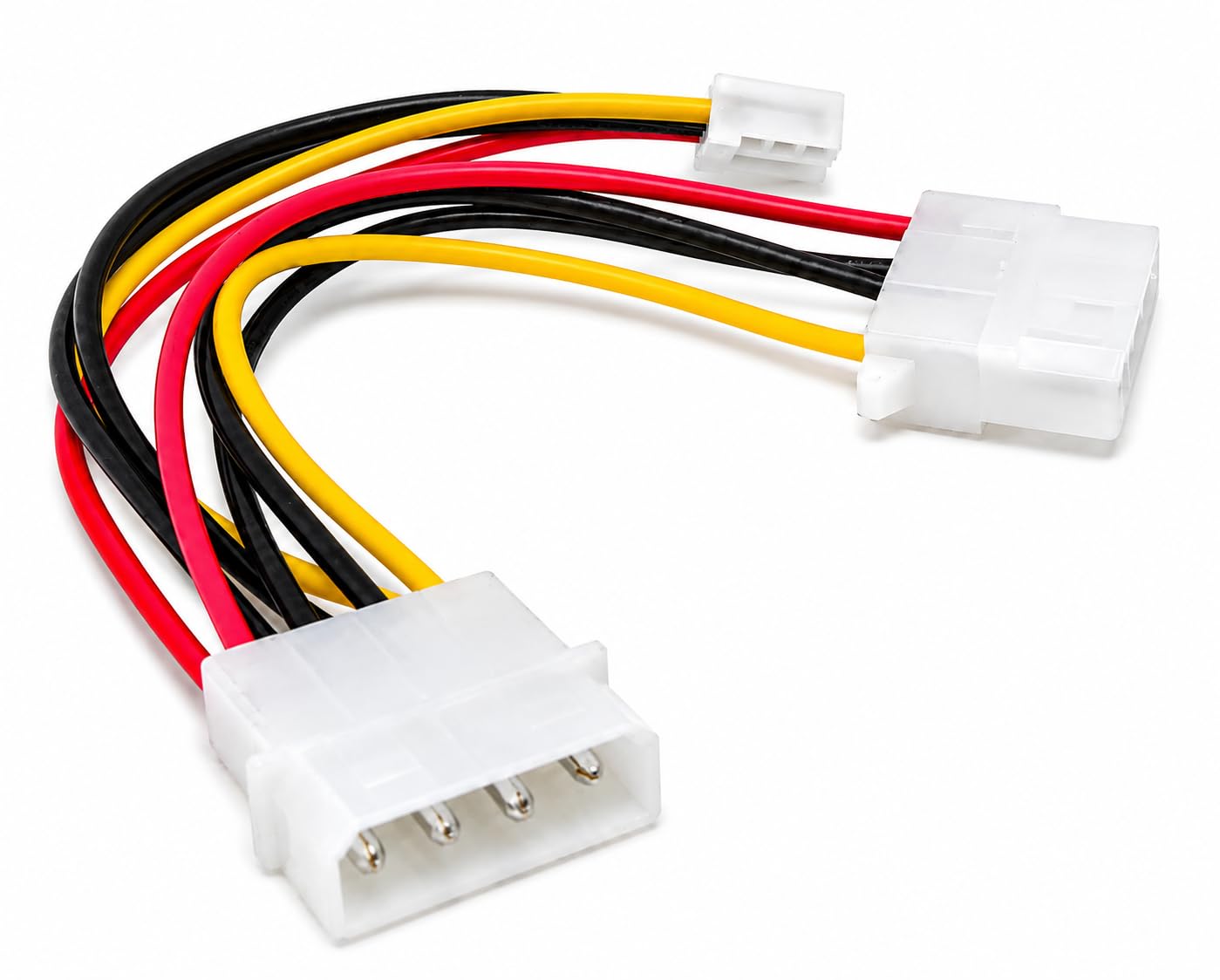 DRUT Molex Extension Cable, 4 Pin Female to 4Pin Male with 4Pin Female Floppy Power Connector, LP4 to Berg Mini-Spox PSU Adapter for PC Power Supply and Legacy Drives