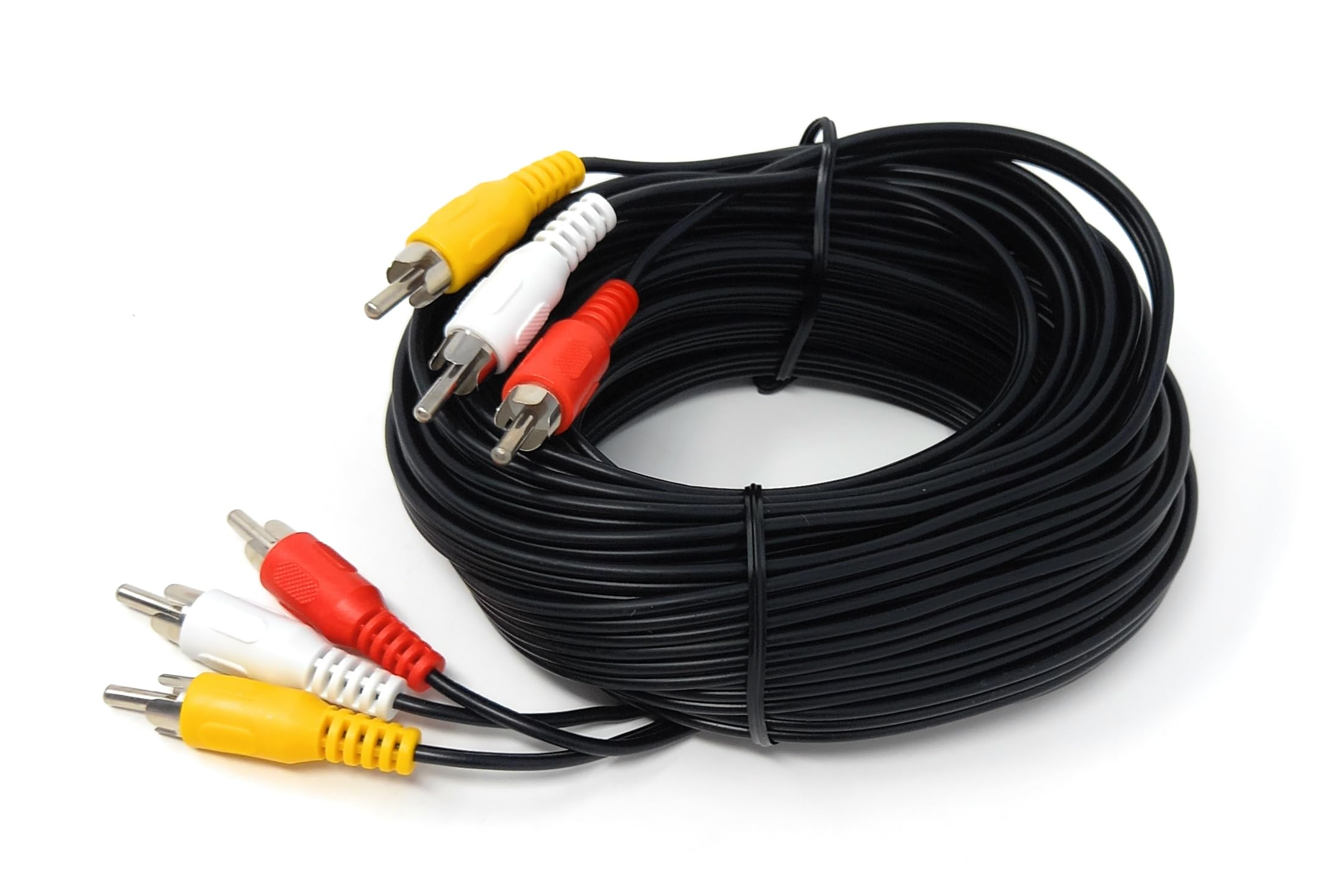 DRUT Triple 3 x RCA to RCA Phono Plugs to Plugs Composite, Audio Video Male to Male Cable Lead Nickel Contacts