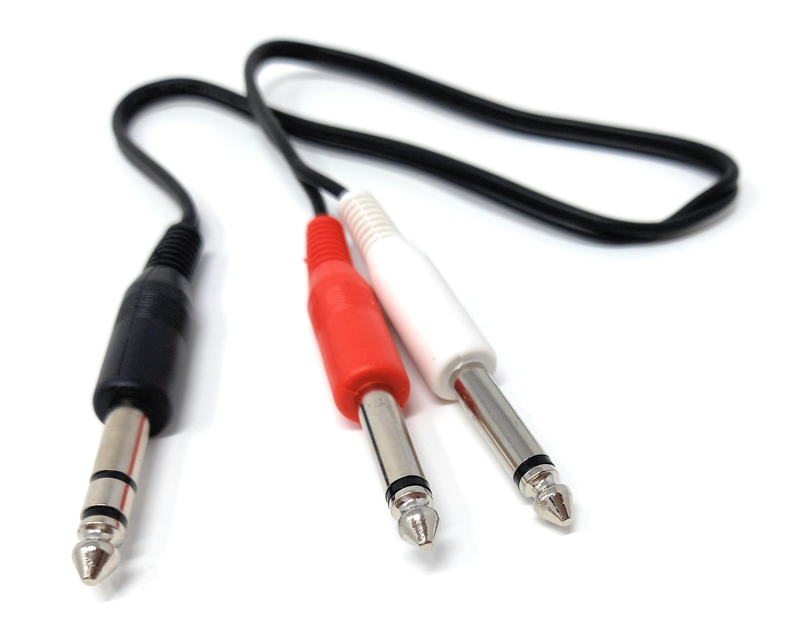 6.35mm Stereo Jack To 2 x 6.35mm Mono Jack Y Splitter TRS Stereo to Twin 1/4 Inch TS Mono Lead Cable