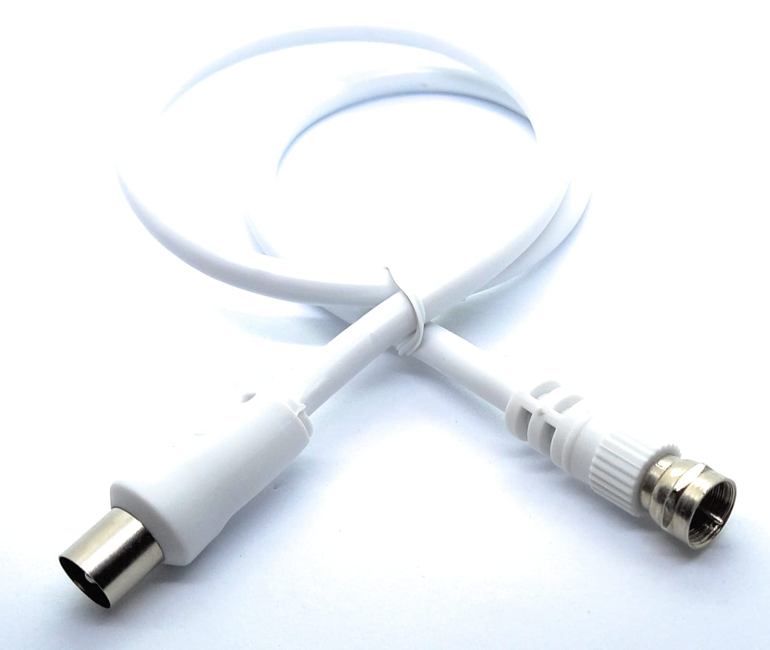 DRUT RF TV Aerial Male to F Type Connector Male Plug Coaxial Coax Cable, Lead, 75 Ohm, 3C-2V