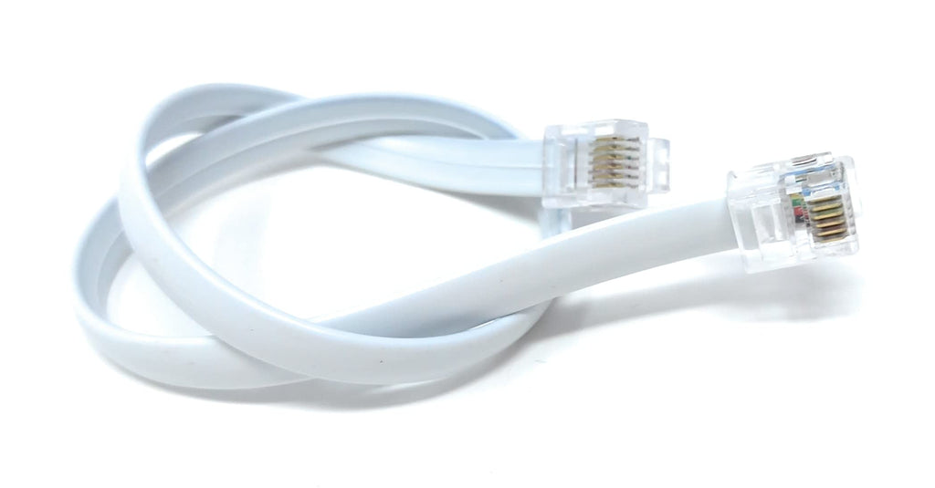DRUT FLAT RJ12 to RJ12 6P6C Cable Lead Plug to Plug (RJ11 with 6 pin Wire)