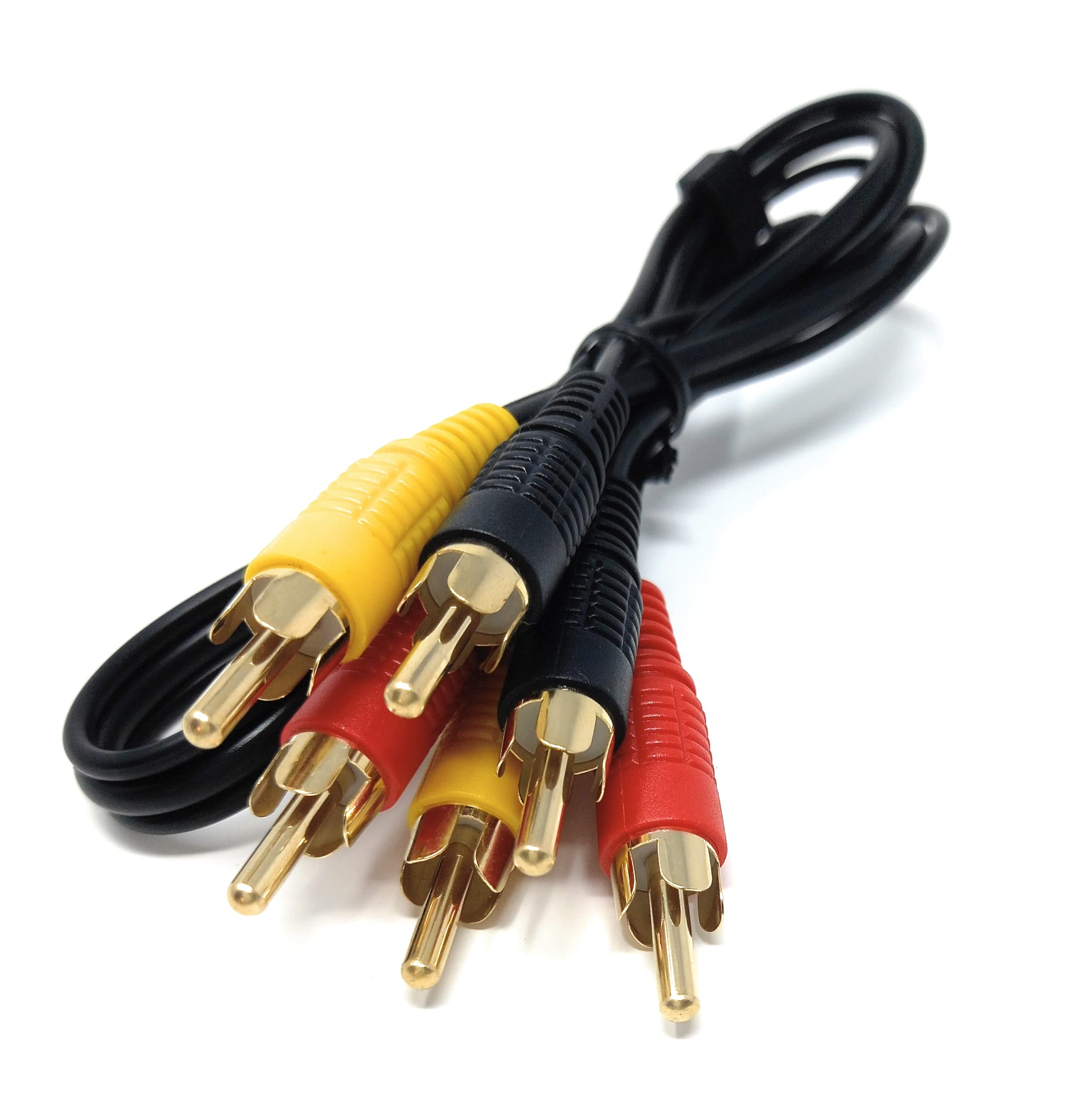 DRUT 3 RCA to 3 RCA Phono Male Plug Triple Jack Cable AV Audio Video Composite Lead
