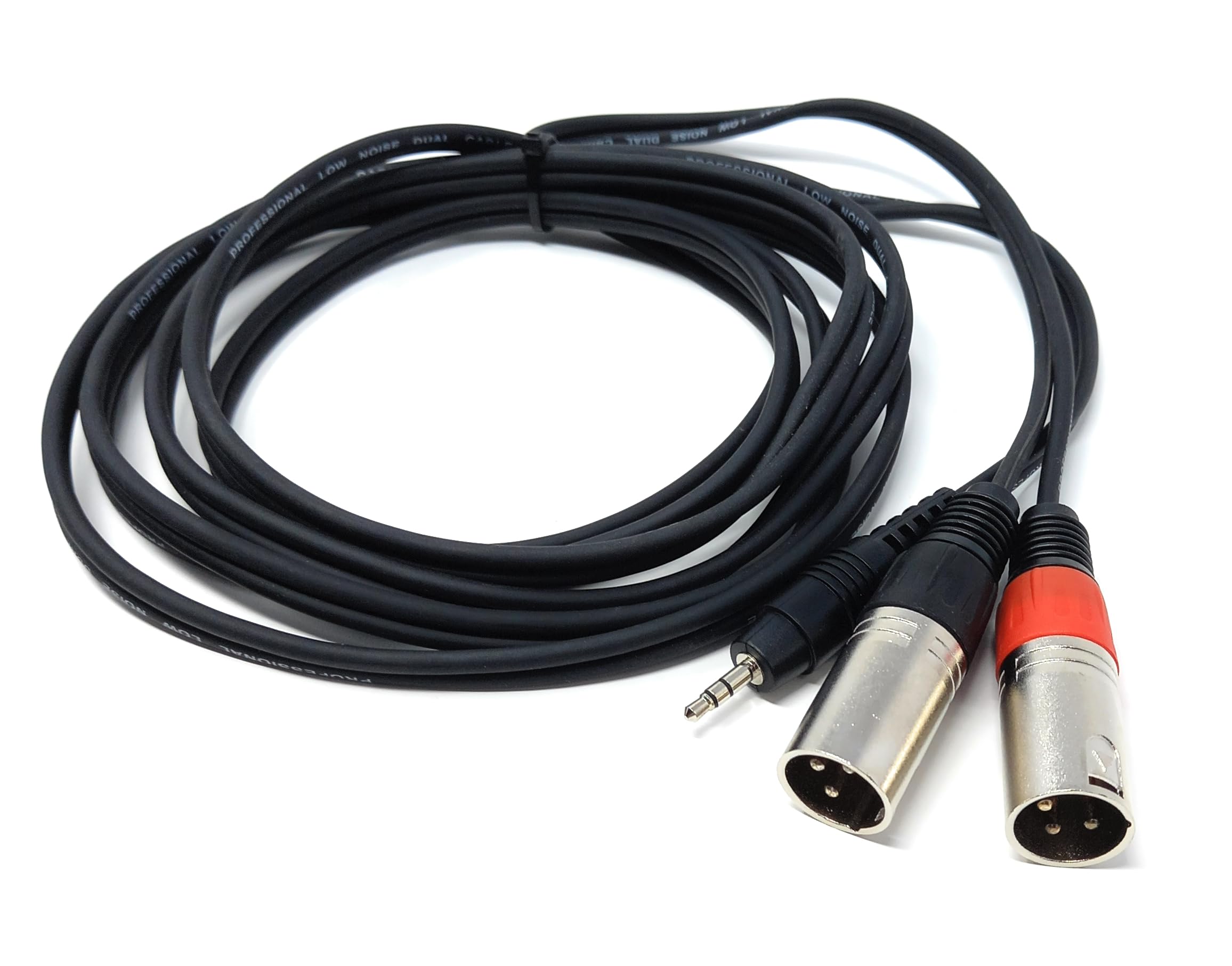 DRUT 3.5mm Stereo Jack to 2 x XLR Male Plugs For PC, Phone, MP3 to Mixer Cable Lead