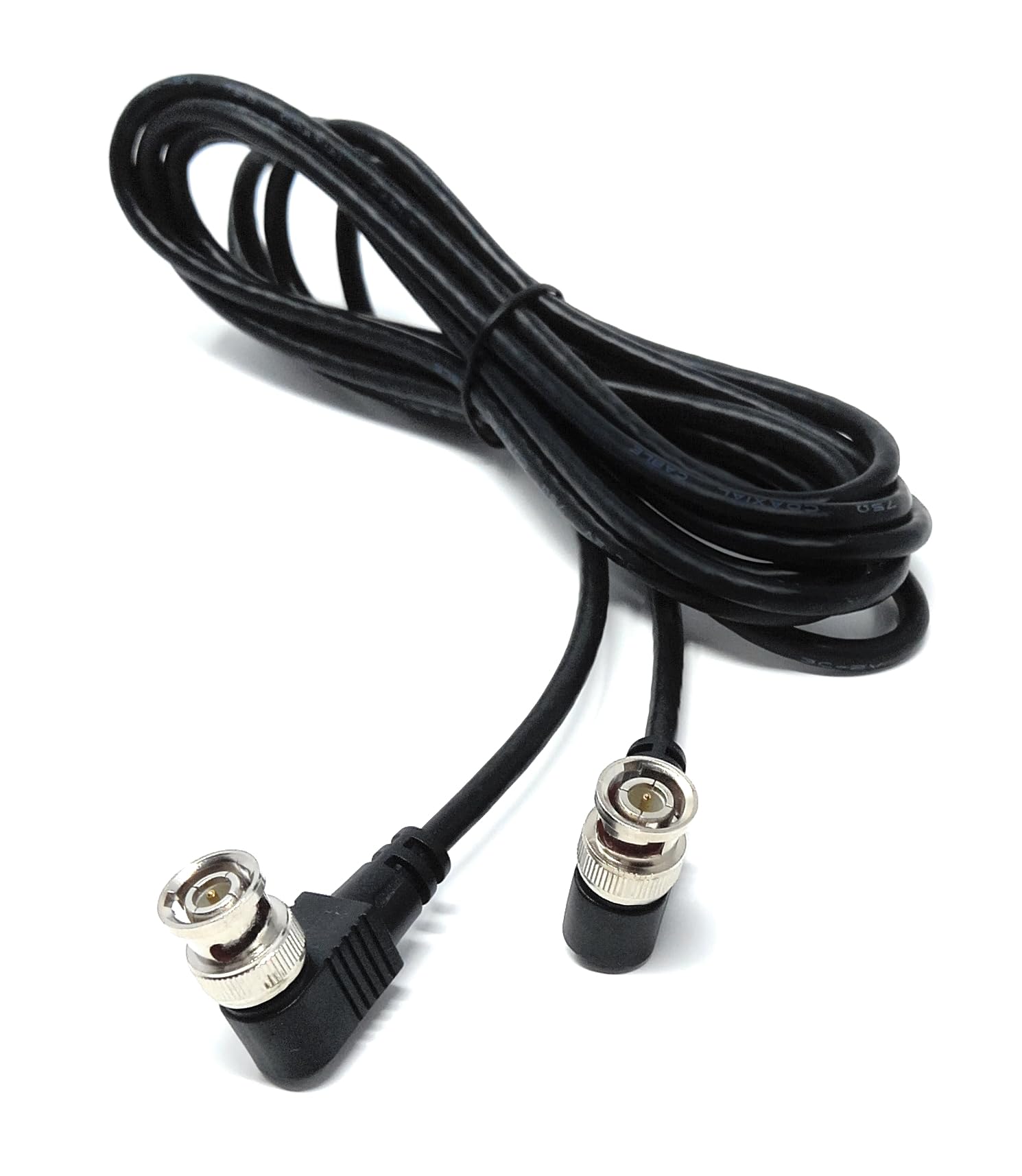 DRUT BNC Male to Male Right Angle Coaxial HD Video Audio Cable RG59 75ohm for CCTV, Camera Monitor, Radio Antenna Lead