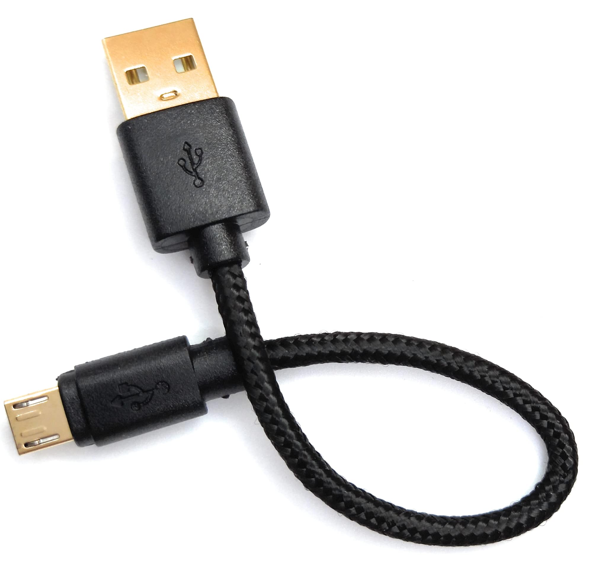 DRUT Micro USB to USB 2.0 Fast Charger Braided Cable 24AWG, A-Male to Micro B Gold Connectors Lead