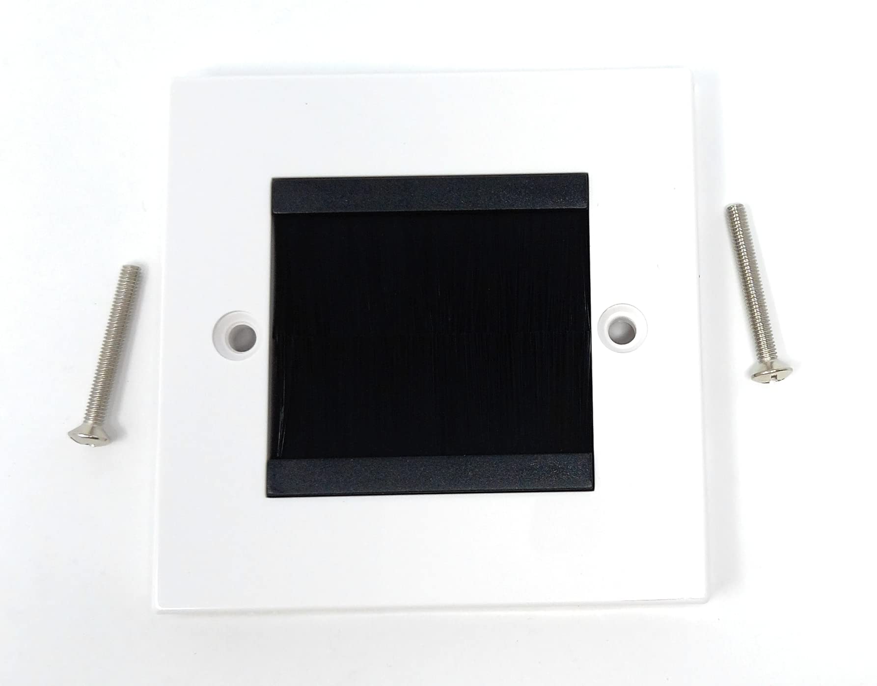 White Brush Plate Faceplate Wall Mounted Installation Tidy Cable Pass Through Insert for Wires and Cable Access