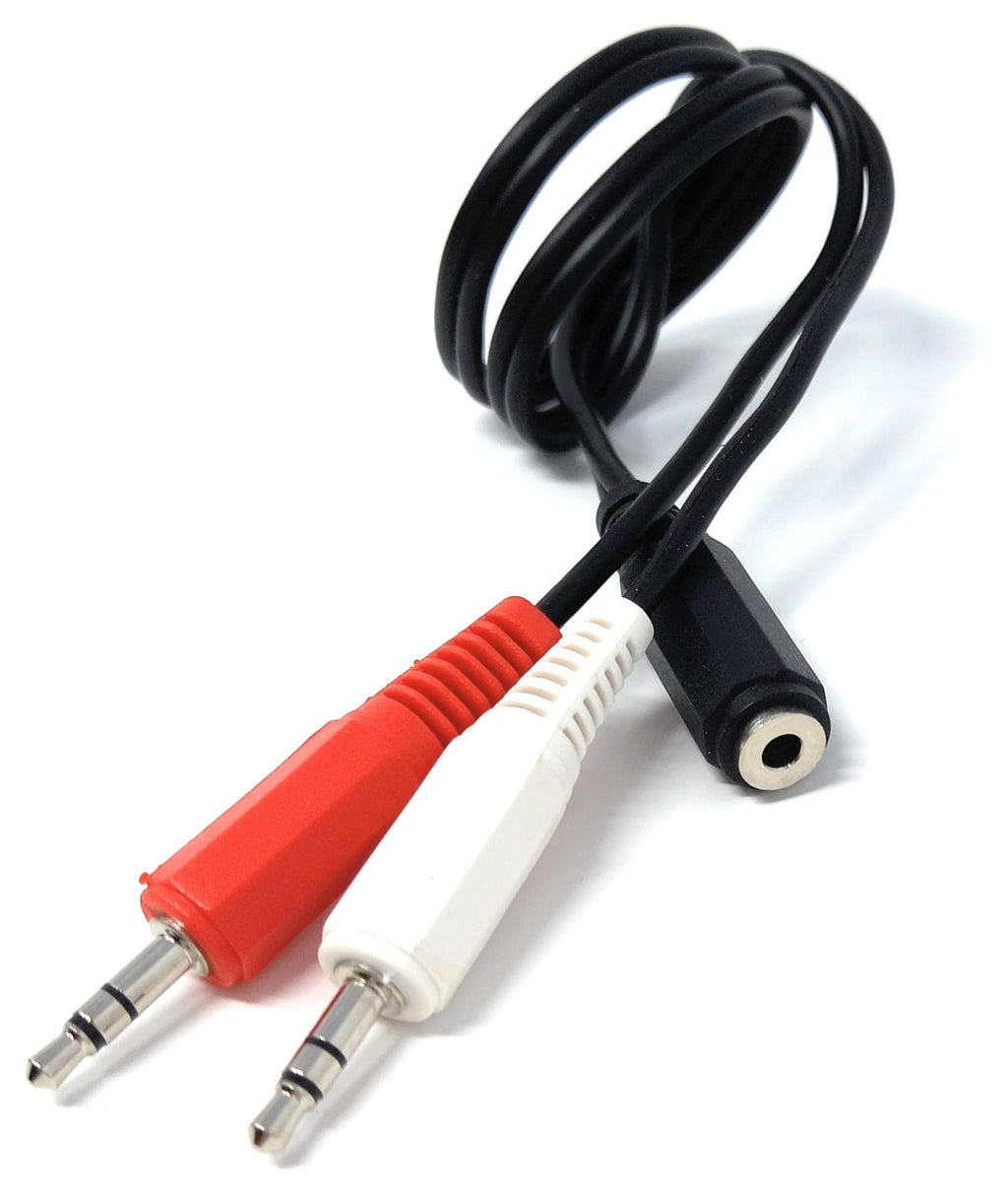 DRUT 3.5mm Jack Socket To 2 x Twin 3.5mm Jacks Plugs Audio AUX Stereo Y Splitter TRS Lead Cable