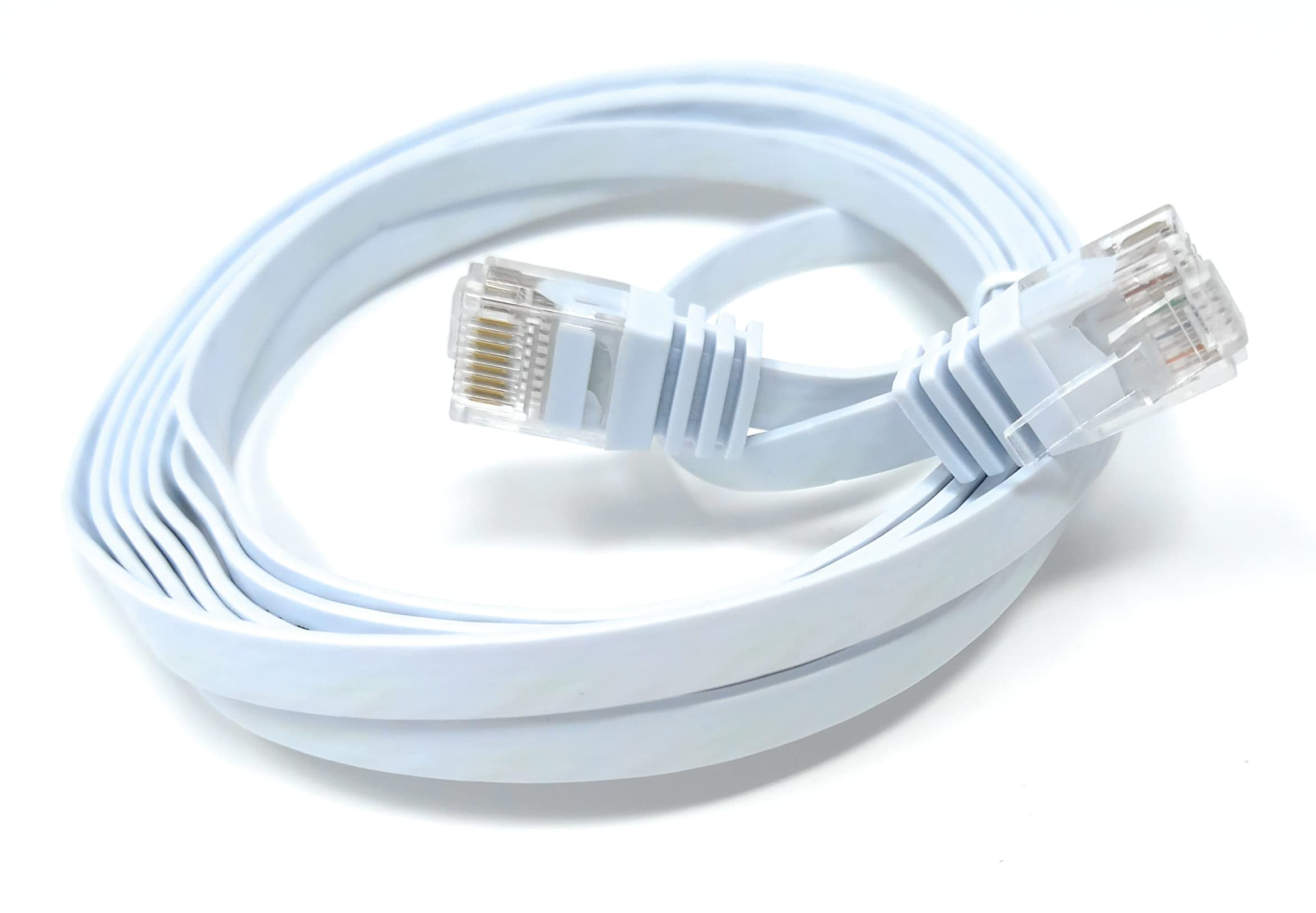 DRUT FLAT CAT6 RJ45 Ethernet LAN Patch Cable, Low Profile GIGABIT Full Copper 32AWG, Lead Allows Up to 1000Mbps Speed
