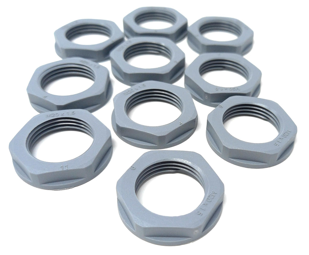 M20 20mm Nylon Locknut (Polyamide), Pack of 10 – Durable, Lightweight Fastening Solution