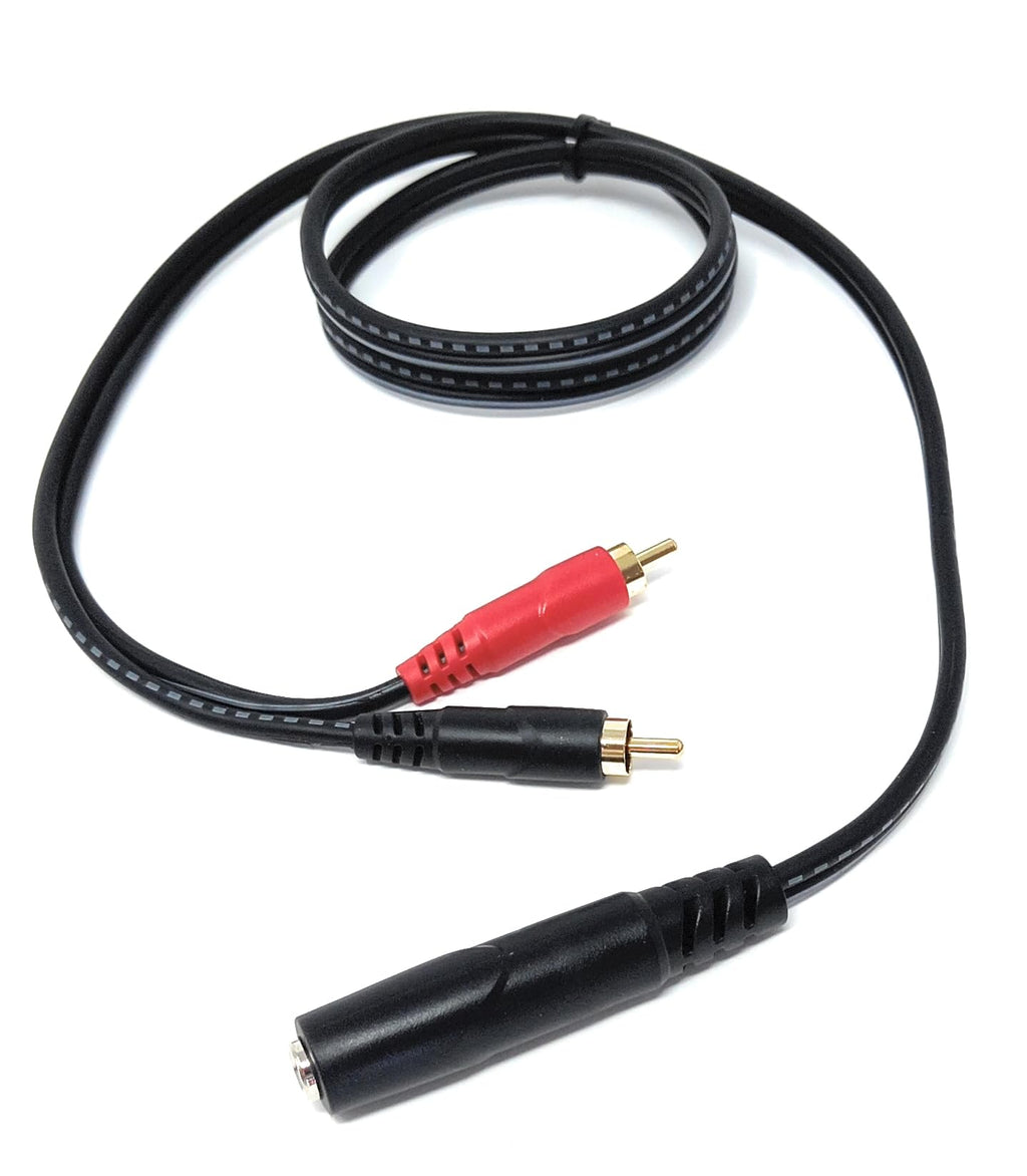 DRUT 6.35mm to 2 x RCA Splitter Cable, 6.35 TRS Female to Dual RCA Male Stereo Audio Lead for Music Instruments, Mixer (Gold Plated)