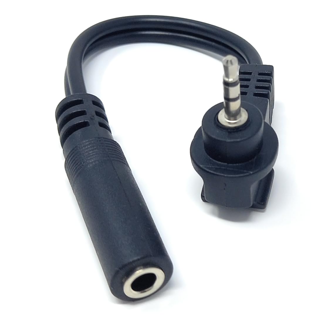 DRUT 10cm Right Angled 2.5mm Stereo Jack to 3.5mm Socket Adapter Cable Lead