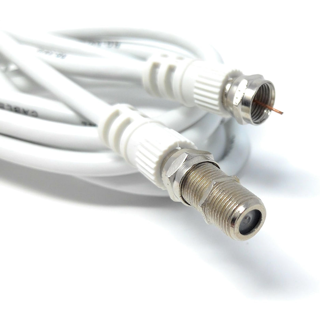 DRUT F-Type Connector TV RG6 Cable With (F-Type Female Coupler) Compatible With STB, Dish TV, Satellite, Antenna Coax Cable Lead