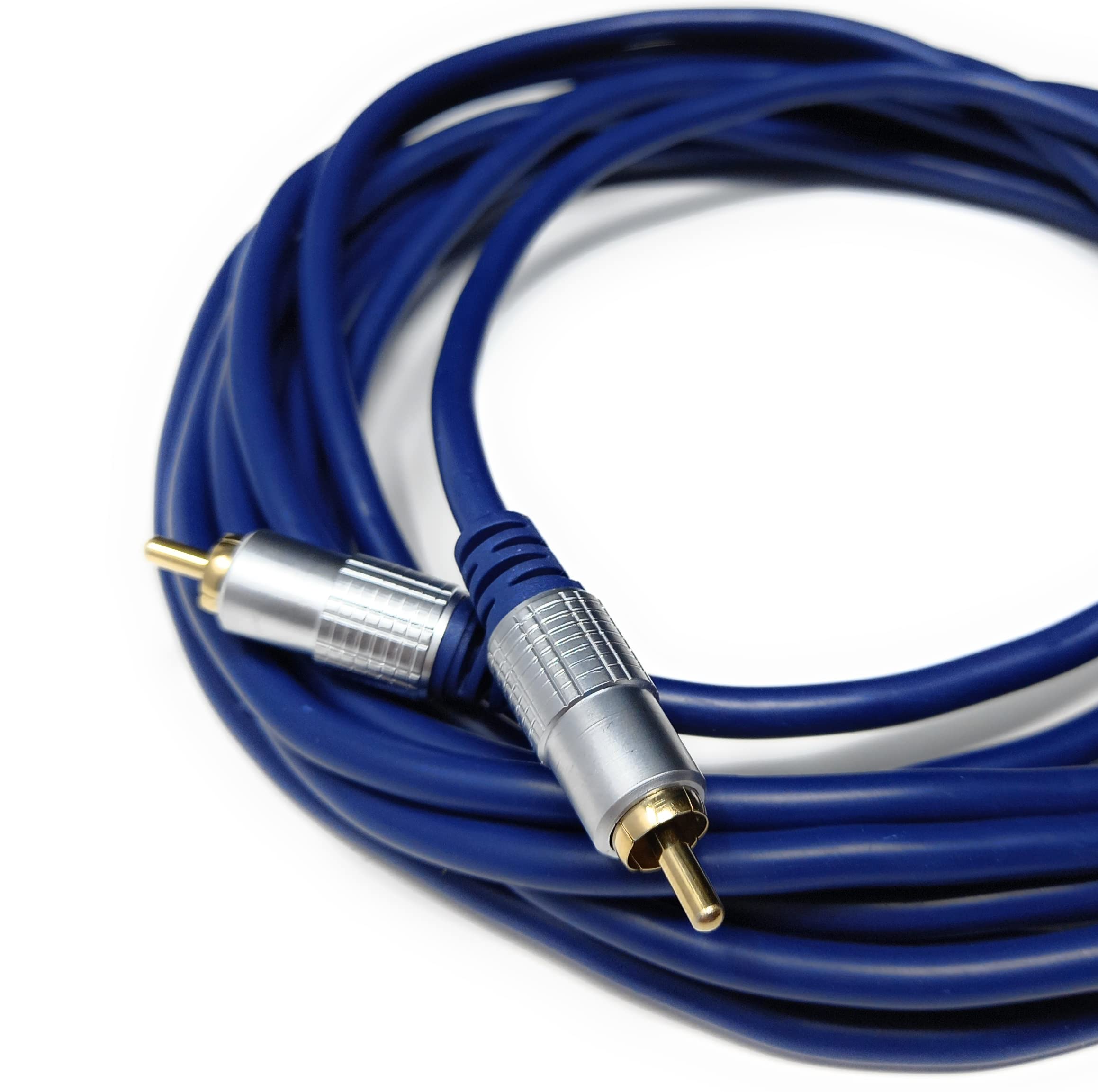 DRUT RCA to RCA Digital Audio 75 Ohm Subwoofer Cable, Designed Specifically for The Very Low-BASS frequencies, OFC SPDIF, Gold Connectors