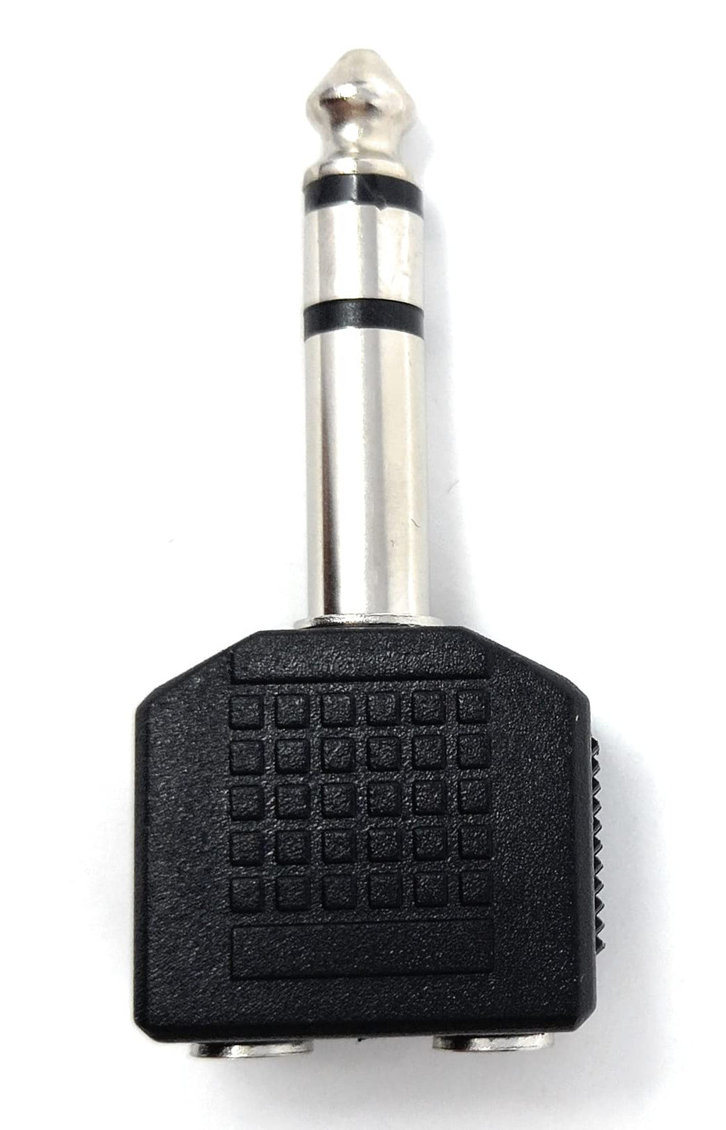 DRUT 6.35mm Stereo Jack Plug to Twin 3.5mm Female Sockets Cable Adapter Y Splitter