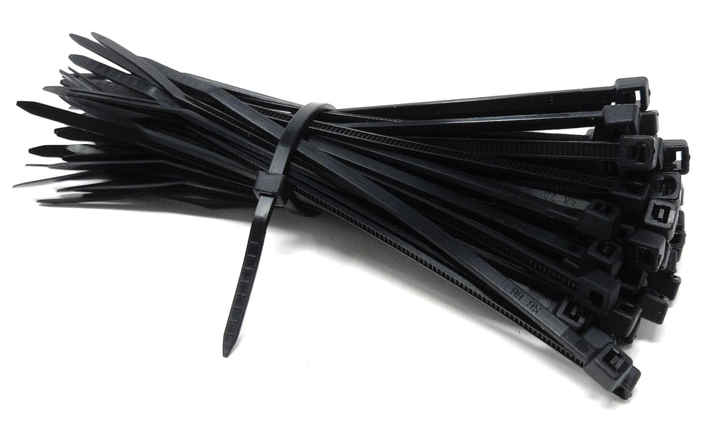 Nylon Cable Ties, 100mm x 2.5mm, Pack of 100, Plastic Zip Tie Wraps, Self-Locking