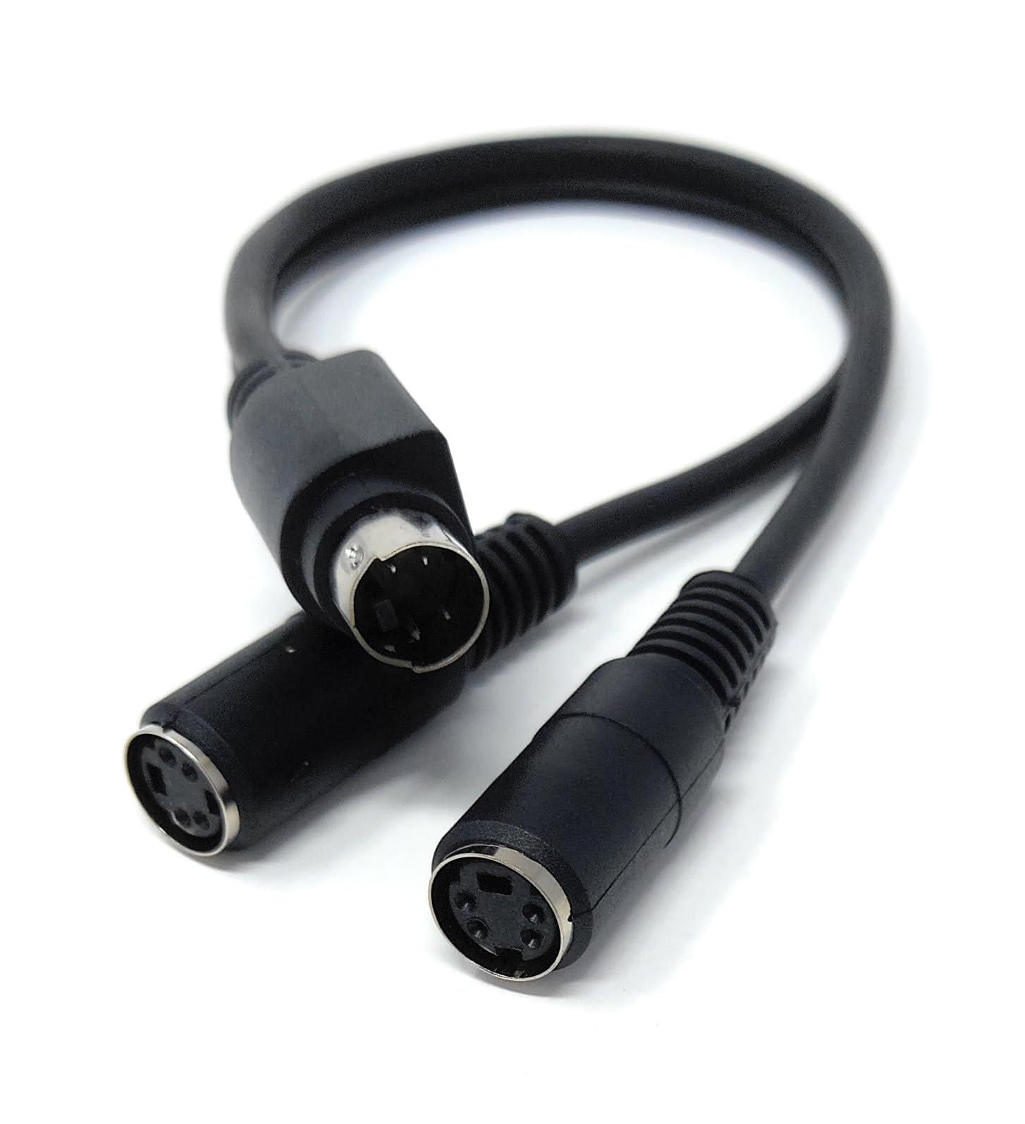 DRUT 25cm S-Video 4 Pin Mini DIN to 2 x Sockets Female Y Splitter Connector Extension Adapter Cable 0.8ft