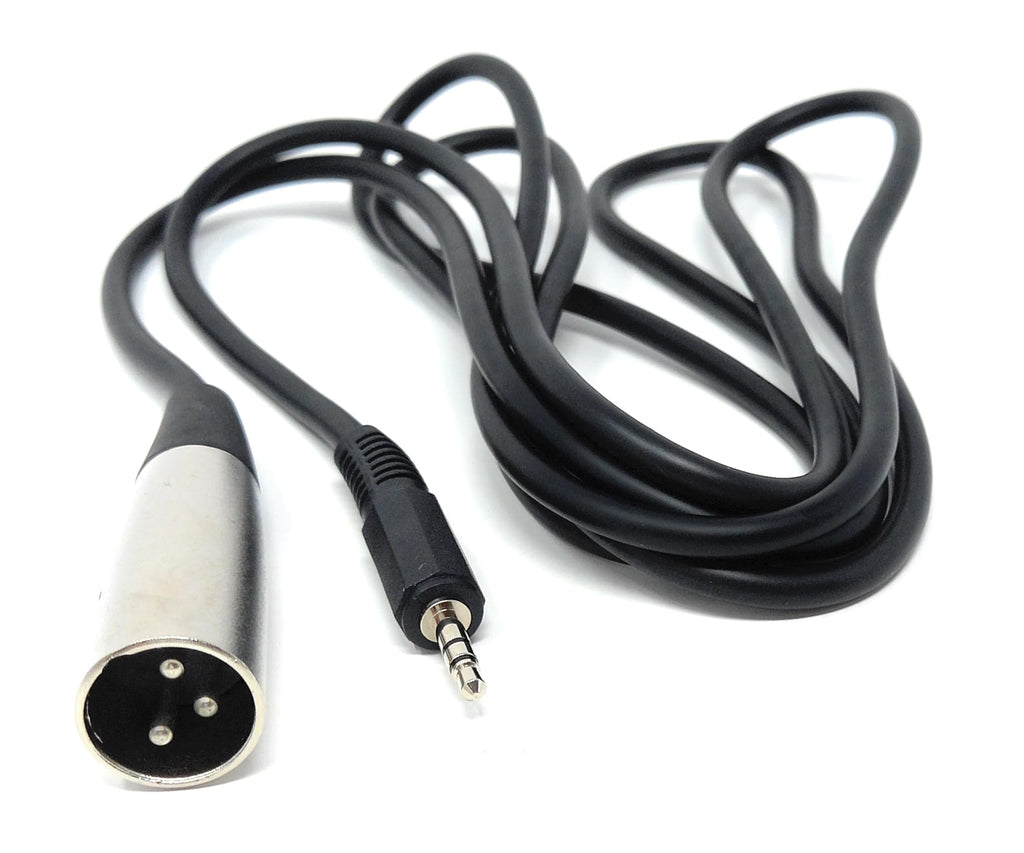 DRUT 3.5mm Stereo Jack to XLR Male Cable – 2m Audio Lead – PC, Laptop, MP3, Smartphone to Mixer, Speaker & Amplifier Connection Cord – Durable Stereo to XLR Adapter Wire