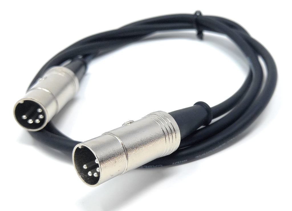 DRUT MIDI Male to Male Lead 5 pin DIN Shielded Flexible for Computer, Synth, Keyboard, Effects, Music Instruments Audio Cable
