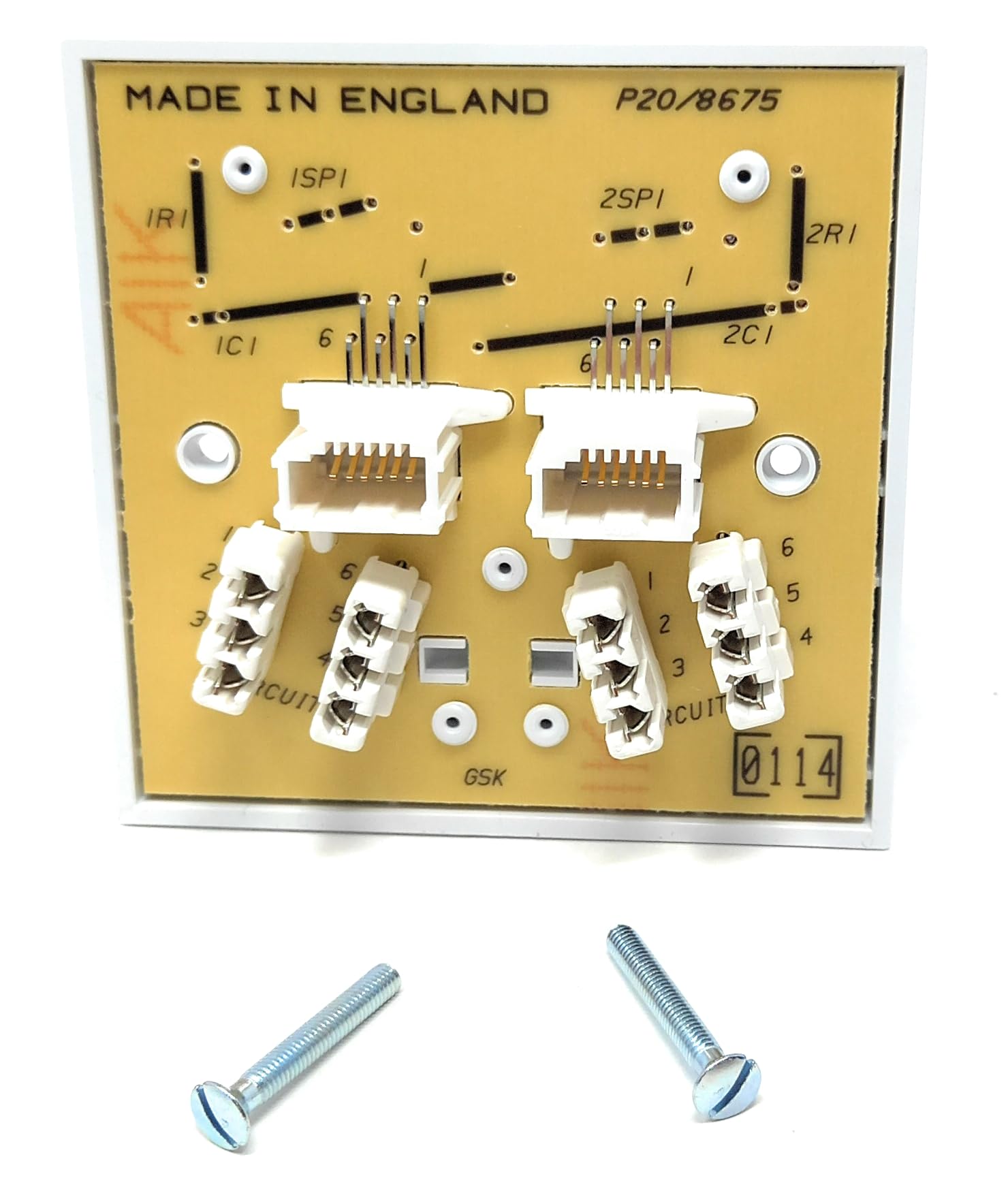 DRUT Twin BT Line Secondary Slave Extension Telephone Socket Faceplate 4/3A Type With IDC Connectors