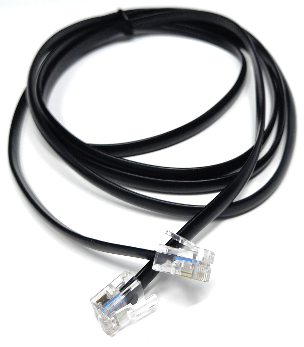 DRUT FLAT RJ12 to RJ12 6P6C Cable Lead Plug to Plug (RJ11 with 6 pin Wire)