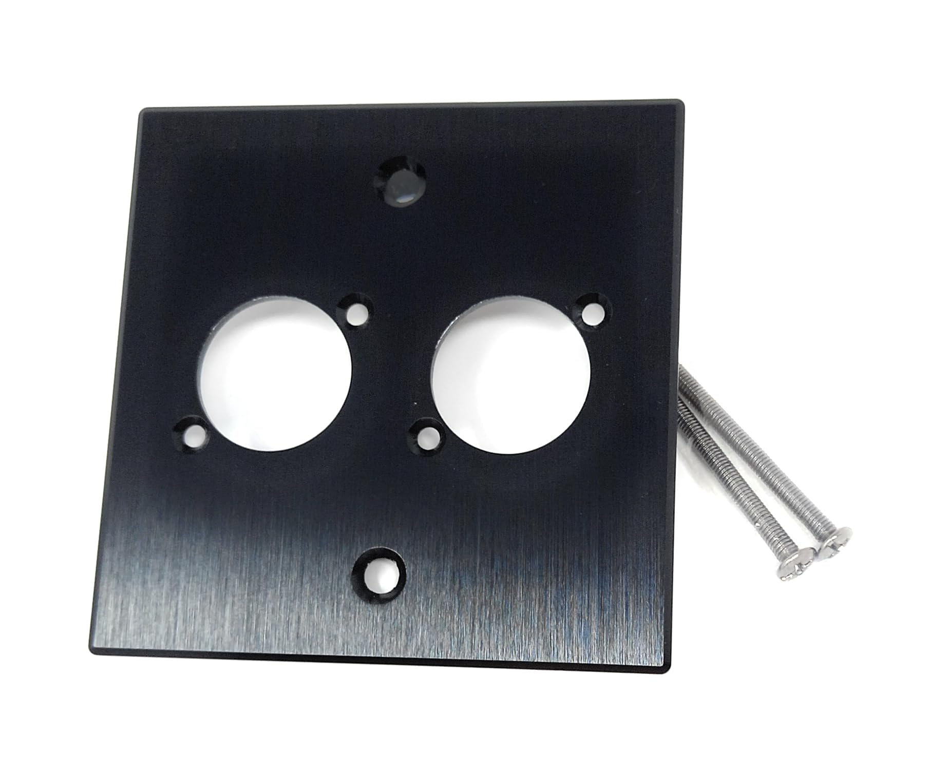 Brushed Aluminium Wall Plate, 86x86mm, D-Series Hole, Compatible with Neutrik, HDMI, USB, RJ45, BNC, RCA, XLR Wall Faceplates