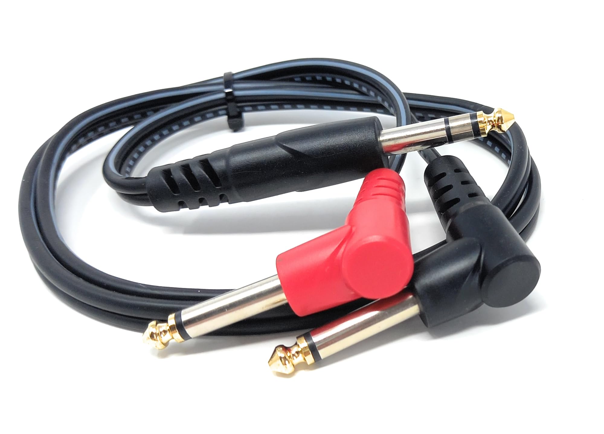 DRUT 6.35mm 1/4" Stereo Jack to 2 x Mono Jacks Audio Cable Lead for Music Instruments, Mixer, AMP, Guitar