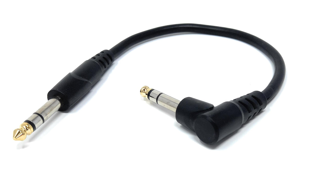 DRUT 6.35mm 1/4" Stereo TRS Male Jack to Right Angled Male Jack, Audio, Music Instrument, Flexible Cable Lead