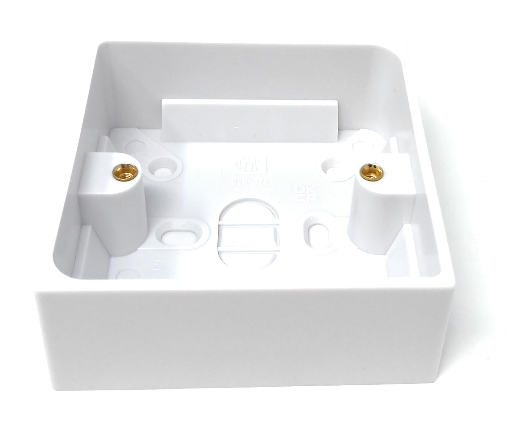 1-Gang Surface Mount Pattress Back Box – 32mm Depth, 85mm x 85mm, White – Ideal for Electrical Socket & Switch Installations