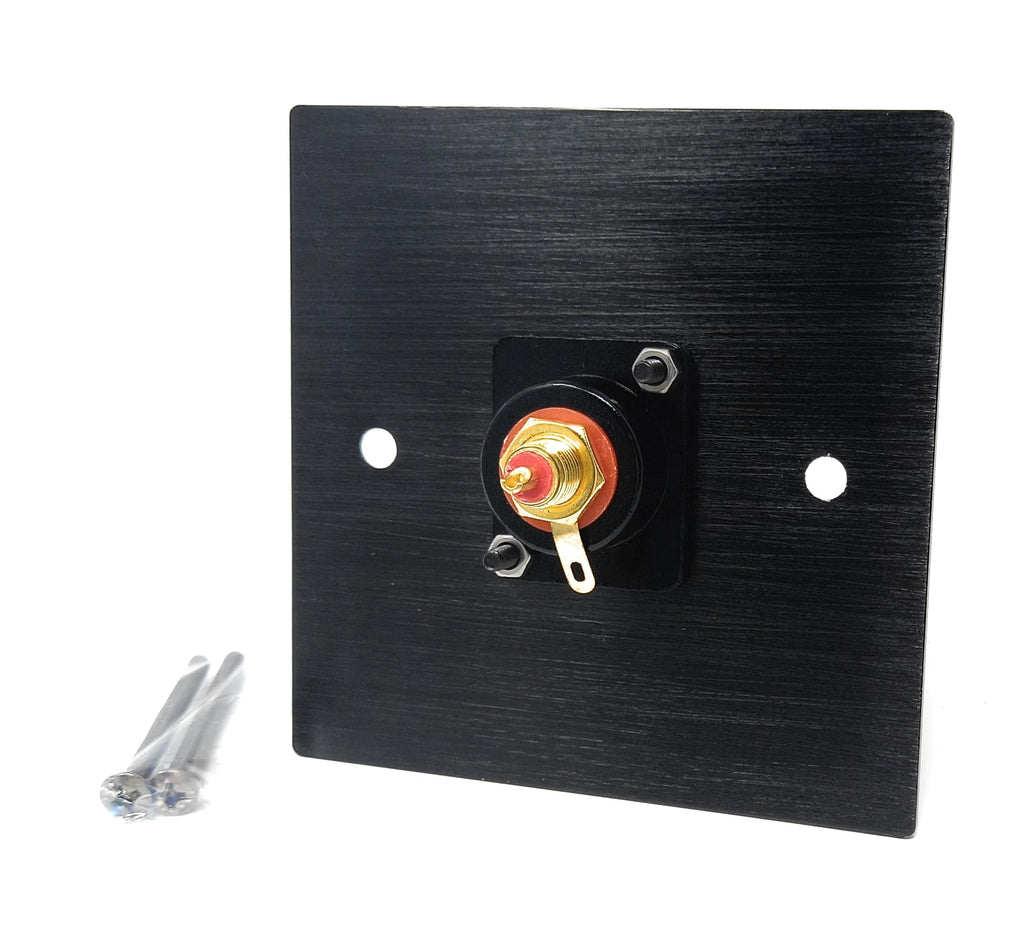 Brushed Aluminium Single RCA Phono Socket Female AV Audio Video D-Series Outlet Wall Faceplate – Durable Metal Plate with Screws Included