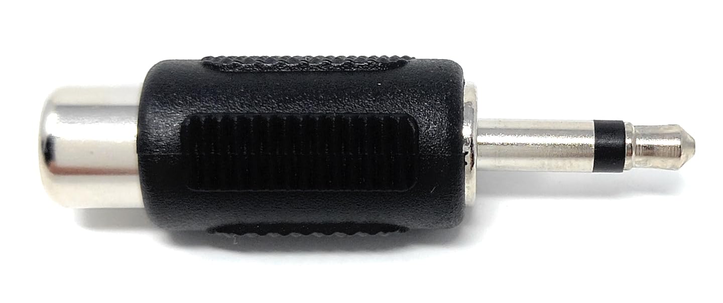 DRUT RCA Phono Socket to 3.5mm Mono Jack Plug, Audio Video Adapter