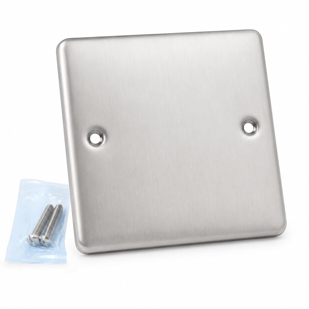 Single Gang Blanking Plate, Wall Faceplate, Cover for Electrical Sockets, Screws Included